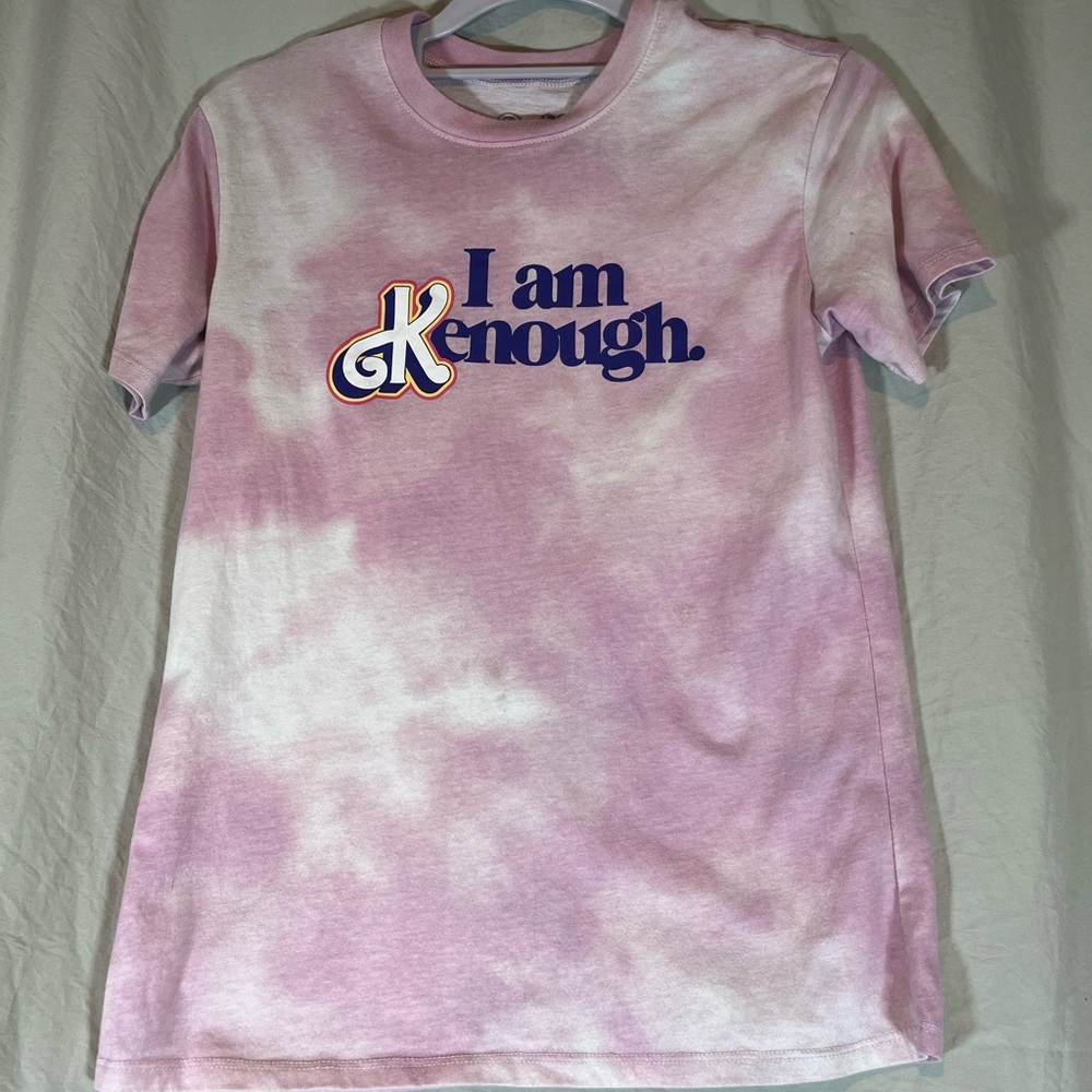 Barbie The Movie I Am Kenough Pink‎ Tie Dye Graphic Tee Kids XS 1